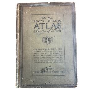 1917 The  New Encyclopedic Atlas And Gazetteer Of The World P.F Collier & Son